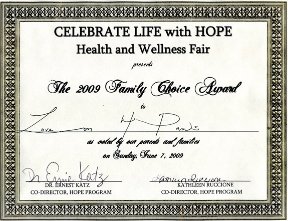 Certificate from Health and Wellness Fair